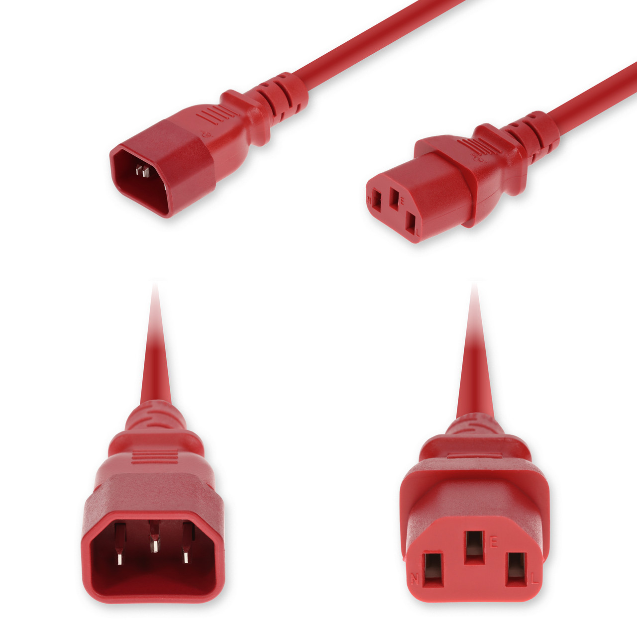 AddOn Networks ADD-C142C13C14G2FRD power cable Red 23.6" (0.6 m) IEC C14 IEC C13