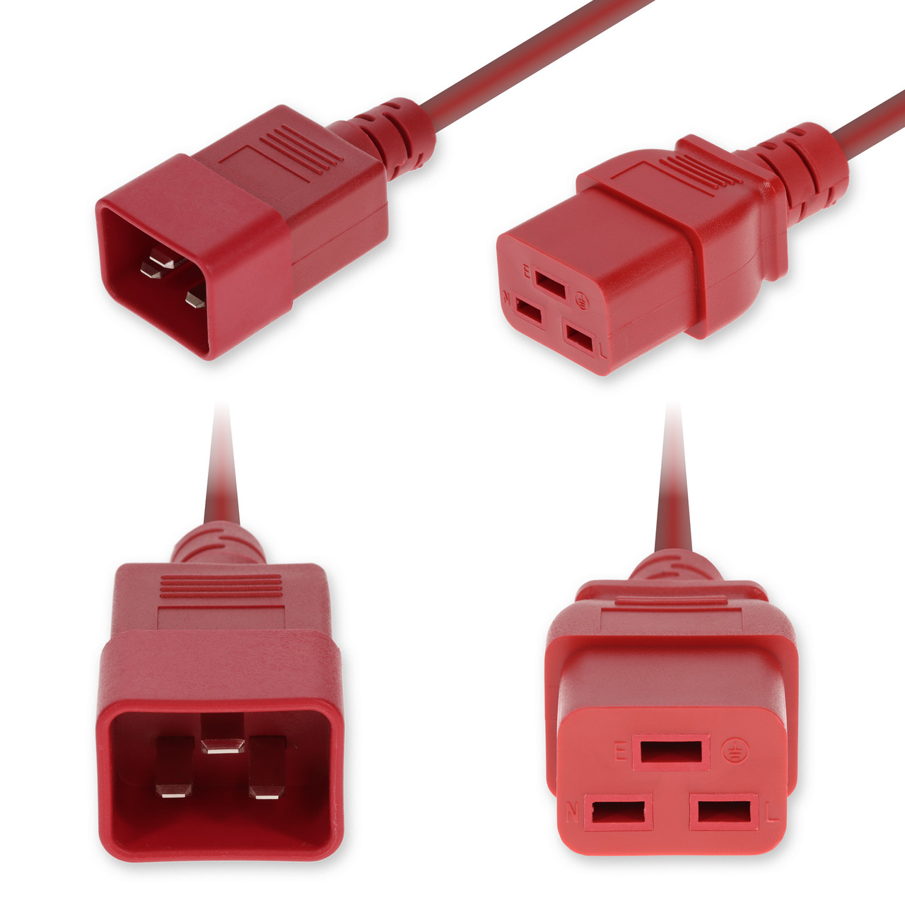 AddOn Networks ADD-C202C19C14G3FRD power cable Red 35.4" (0.9 m) C20 coupler C19 coupler