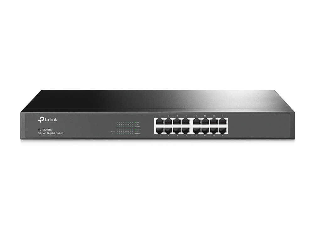 TL-SG1016 , TP-Link TL-SG1016 network switch Unmanaged Gigabit Ethernet (10/100/1000) 1U Black