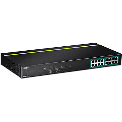 TPE-TG160G , Trendnet TPE-TG160G network switch Unmanaged L2 Gigabit Ethernet (10/100/1000) Power over Ethernet (PoE) 1U Black