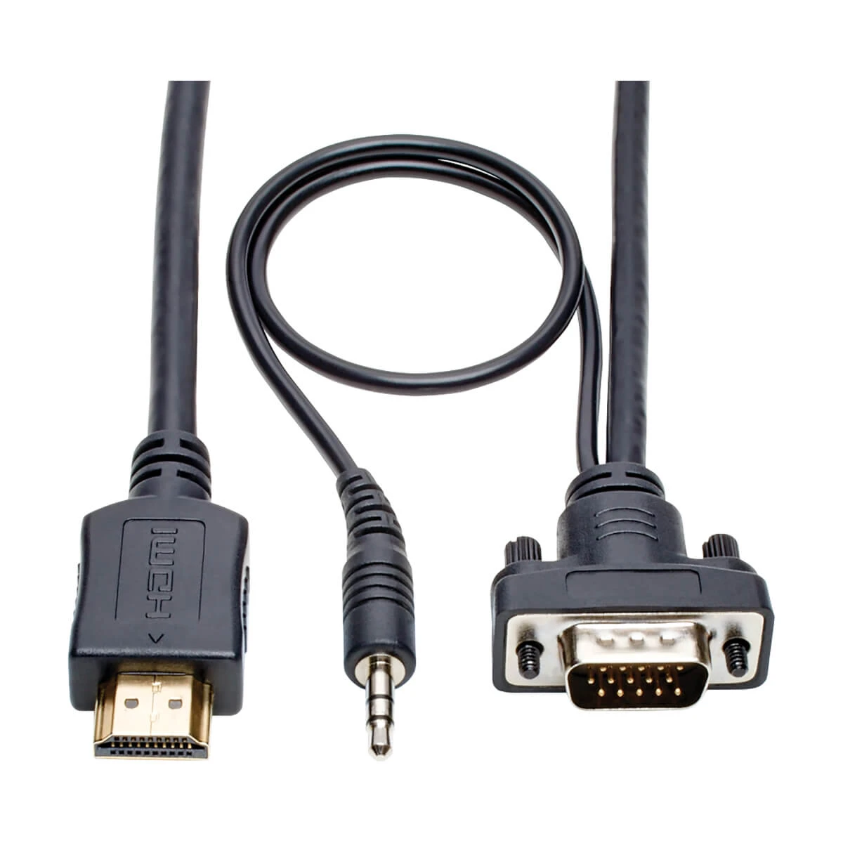 P566-015-VGA-A , Tripp Lite P566-015-VGA-A video cable adapter 181.1" (4.6 m) HDMI HD15 + 3.5 mm Black
