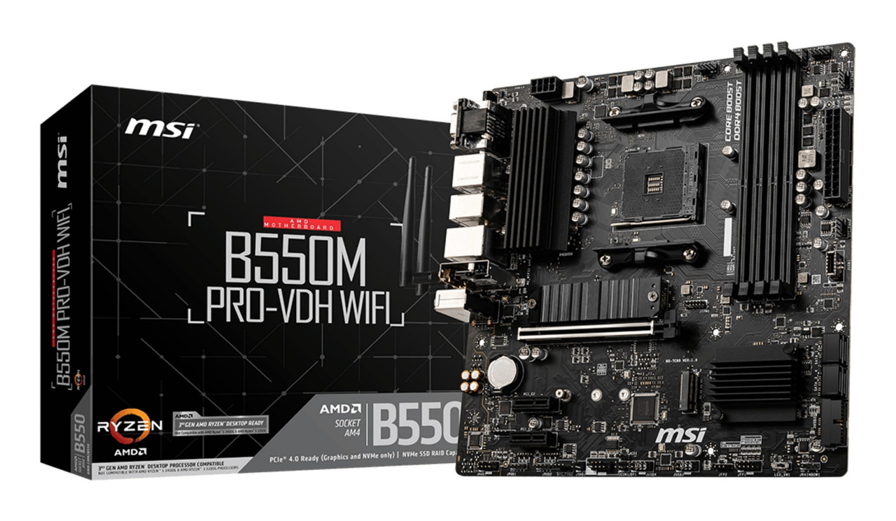 B550MPVDHWIFI , MSI B550M PRO-VDH WIFI motherboard AMD B550 Socket AM4 micro ATX