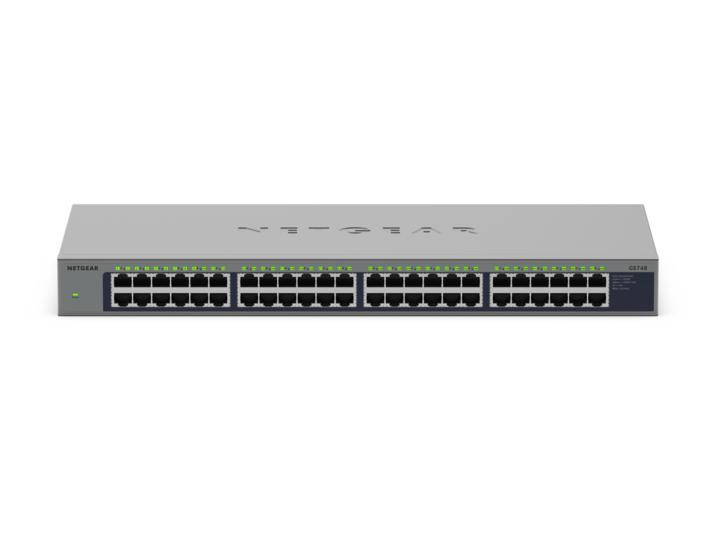 NETGEAR GS748 Unmanaged Gigabit Ethernet (10/100/1000) Gray - GS748-100NAS , GS748-100NAS