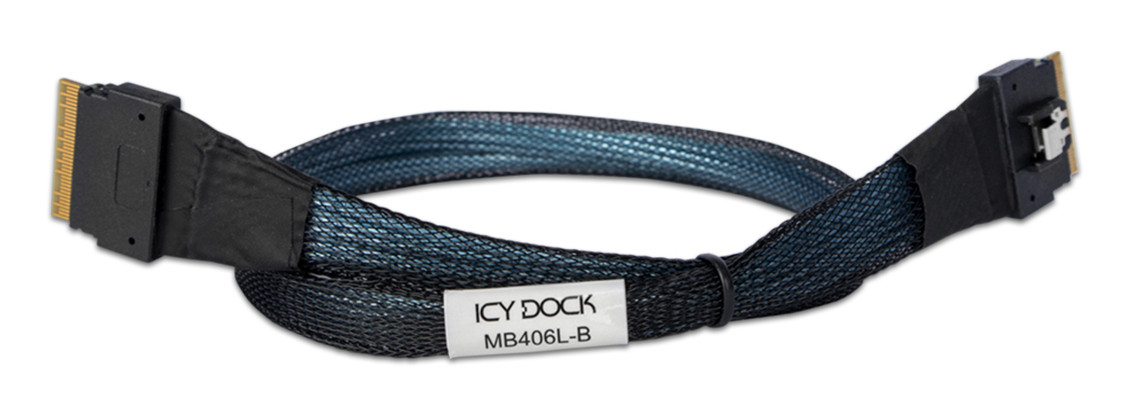 Icy Dock MB406L-B Serial Attached SCSI (SAS) cable 19.7" (0.5 m) Black , MB406L-B