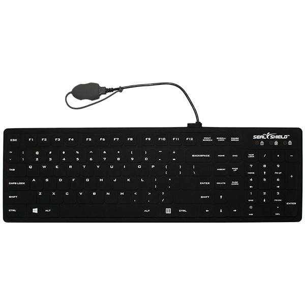 Seal Shield Seal Silk Pro keyboard Industrial USB QWERTY US English Black - SK104 , SK104