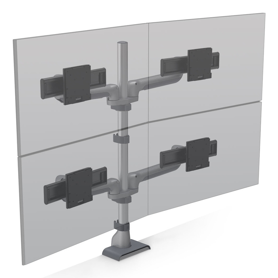 HAT Design Works E5 Two Over Two Static Pole 27" Desk White - E5G-P22S-WHT , E5G-P22S-WHT