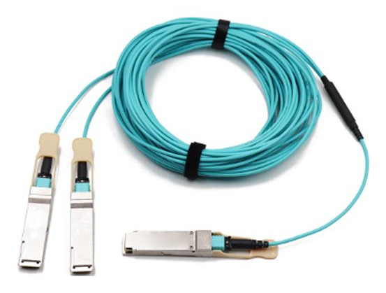 Axiom MFA7U40-H010-AX InfiniBand/fibre optic cable 393.7" (10 m) OSFP 2x QSFP56 AOC Aqua color, Stainless steel , MFA7U40-H010-AX