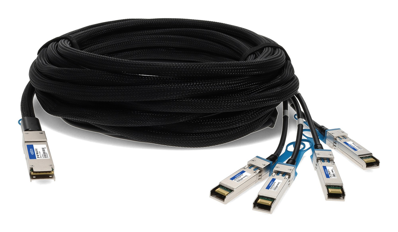 AddOn Networks QSFP-4SFP-PDAC1M-FT-AO InfiniBand/fibre optic cable 39.4" (1 m) QSFP+ 4x SFP+ DAC Black , QSFP-4SFP-PDAC1M-FT-