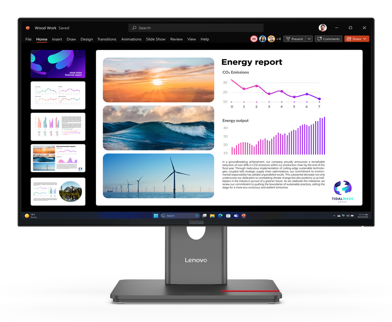 Lenovo ThinkVision P24Q-40 computer monitor 23.8" 2560 x 1440 pixels Wide Quad HD LED Black - 64B2GAR1UZ , 64B2GAR1UZ