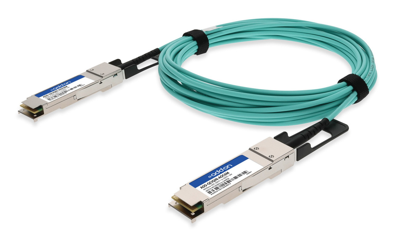 AddOn Networks ADD-QCIQIN-AOC6M InfiniBand/fibre optic cable 236.2" (6 m) QSFP+ AOC Aqua color, Stainless steel , ADD-QCIQIN-AOC6M