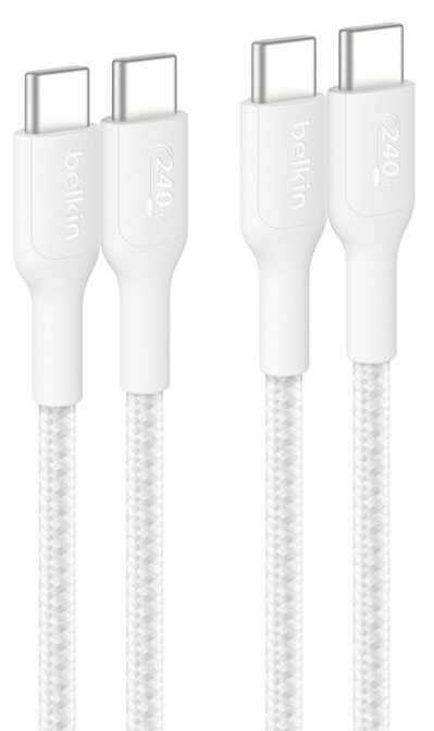 Belkin CAB025FQ1MWH2PK USB cable 39.4" (1 m) USB C White , CAB025FQ1MWH2PK