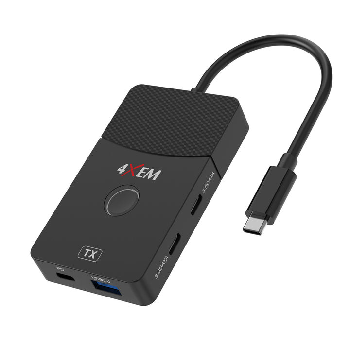 4XEM 4X4N1HDMIWLHUB interface hub USB Type-C 5000 Mbit/s Black , 4X4N1HDMIWLHUB