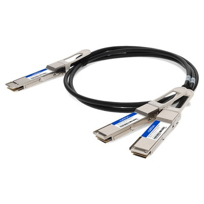 AddOn Networks QDD-200G-2QSFP28-PDAC2-5M-AO InfiniBand/fibre optic cable 98.4" (2.5 m) QSFP-DD 4xQSFP28 Black, Silver , QDD-200G-2QSFP28-PDAC2-5M-AO