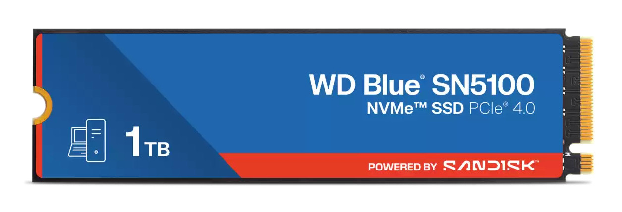 Western Digital WD Blue SN5100 1 TB M.2 PCI Express 4.0 NVMe QLC 3D NAND - WDS100T5B0E-00CPE0 , WDS100T5B0E-00CPE0