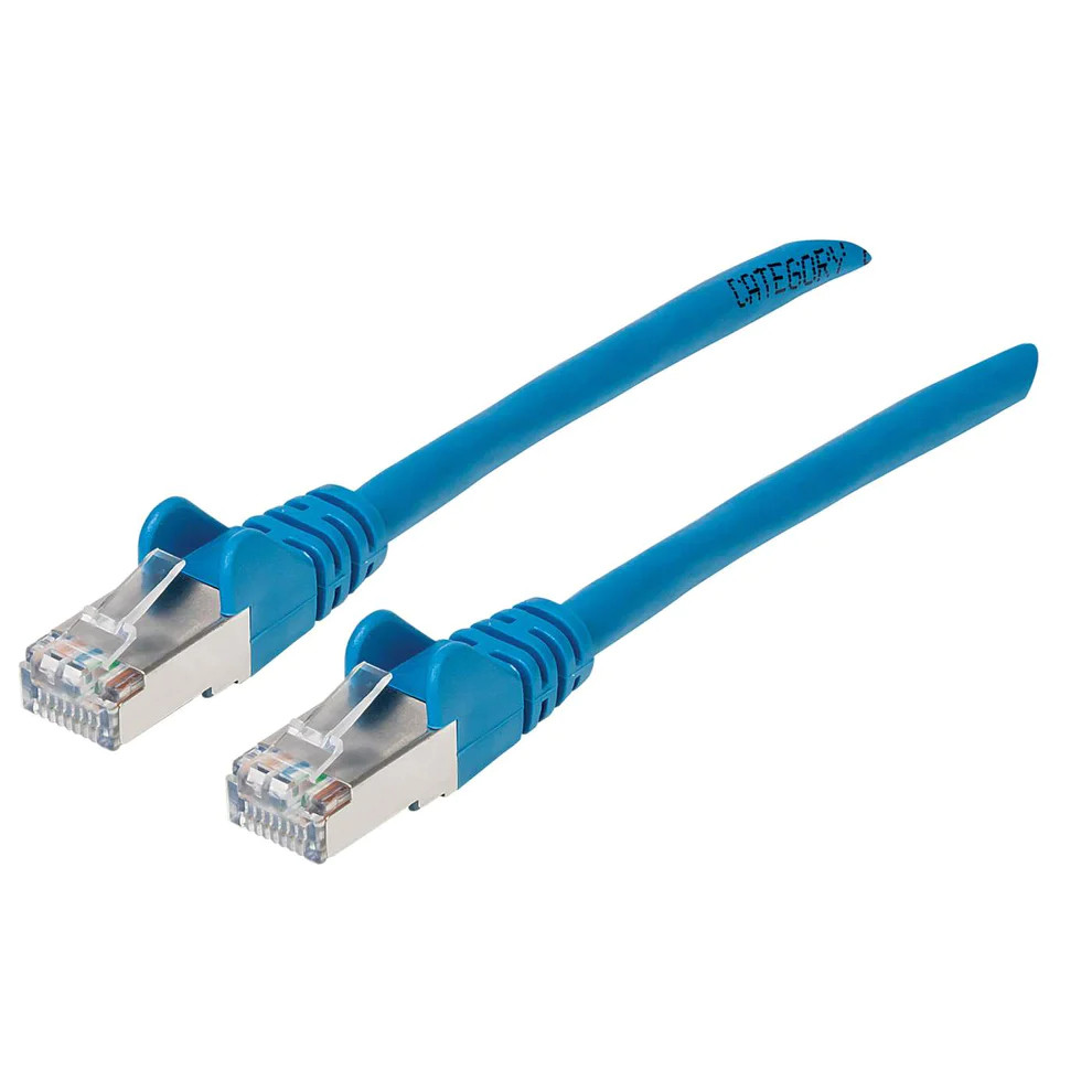 Intellinet IEC-C6AS-BL-50 networking cable Blue 590.6" (15 m) Cat6a S/FTP (S-STP) - 742696 , 742696