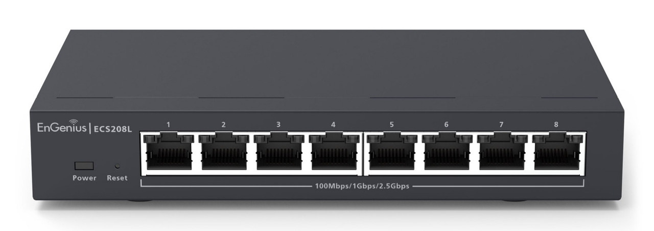 EnGenius ECS208L network switch Managed L2 2.5G Ethernet (100/1000/2500) Black , ECS208L
