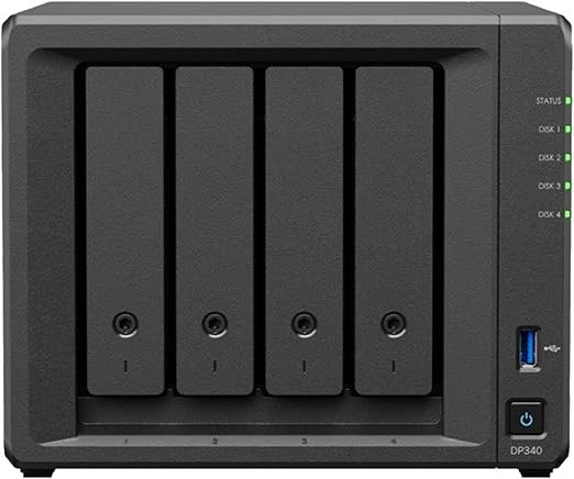 Synology DP340 NAS/storage server Desktop R1600 16 GB 32 TB HDD Black , DP340
