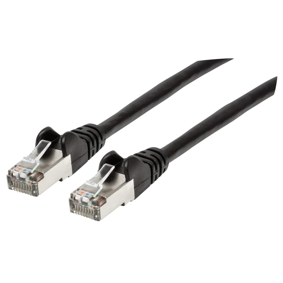 Intellinet IEC-C6AS-BK-100 networking cable Black 1181.1" (30 m) Cat6a S/FTP (S-STP) - 742702 , 742702