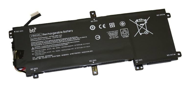 BTI VS03XL- industrial rechargeable battery Lithium-Ion (Li-Ion) 4500 mAh 11.55 V - VS03XL-BTI , VS03XL-BTI