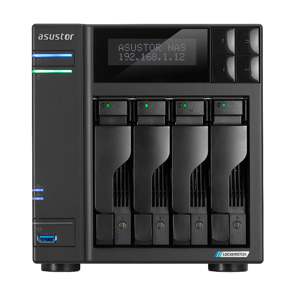 Asustor LOCKERSTOR 4 Gen2+ NAS Desktop Intel Celeron N5105 4 GB DDR4 ADM Black - AS6704T V2 , AS6704T V2