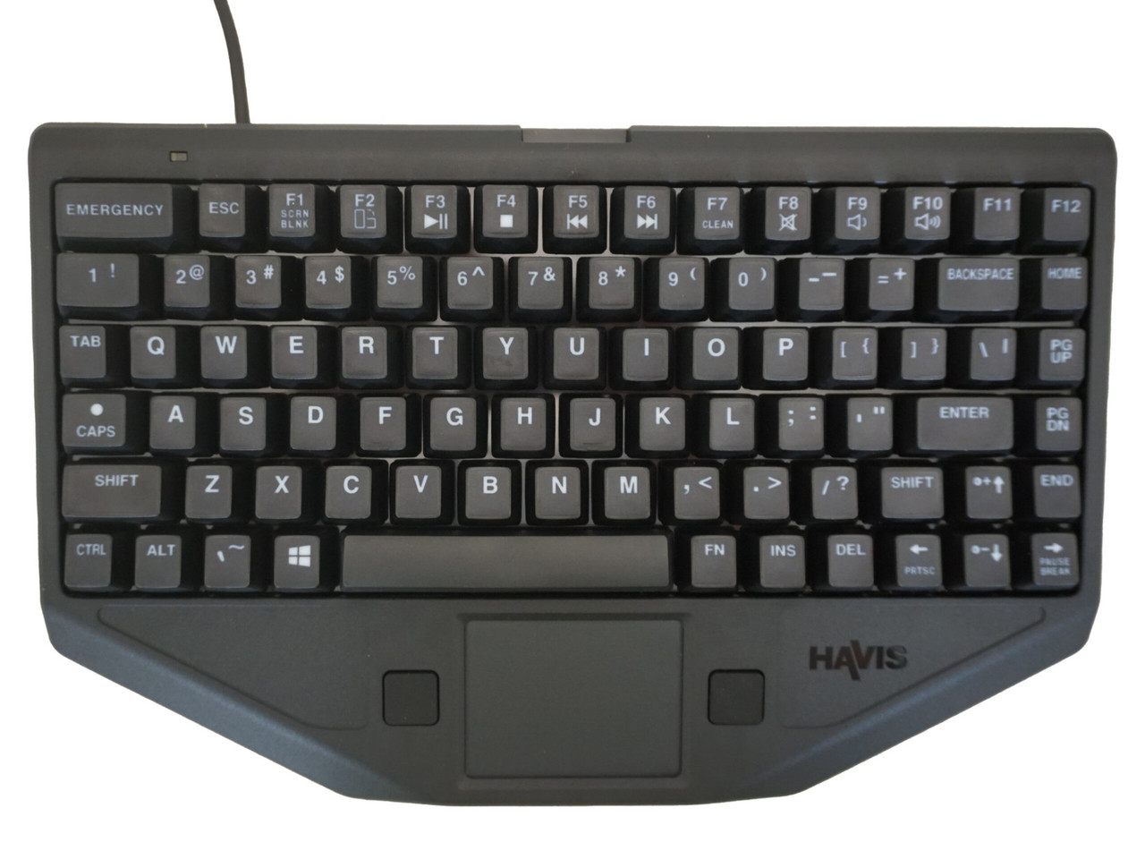 Havis KB-1003 keyboard Universal USB QWERTY US English Black , KB-1003