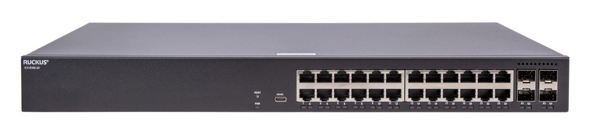 RUCKUS Networks ICX8100-24-X network switch Managed Gigabit Ethernet (10/100/1000) 1U Black , ICX8100-24-X