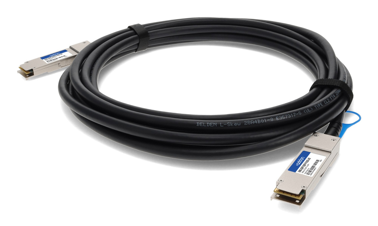 AddOn Networks E40G-QSFP-QSFP-P-0101-AO InfiniBand/fibre optic cable 39.4" (1 m) QSFP+ Twinax Black , E40G-QSFP-QSFP-P-0101-AO