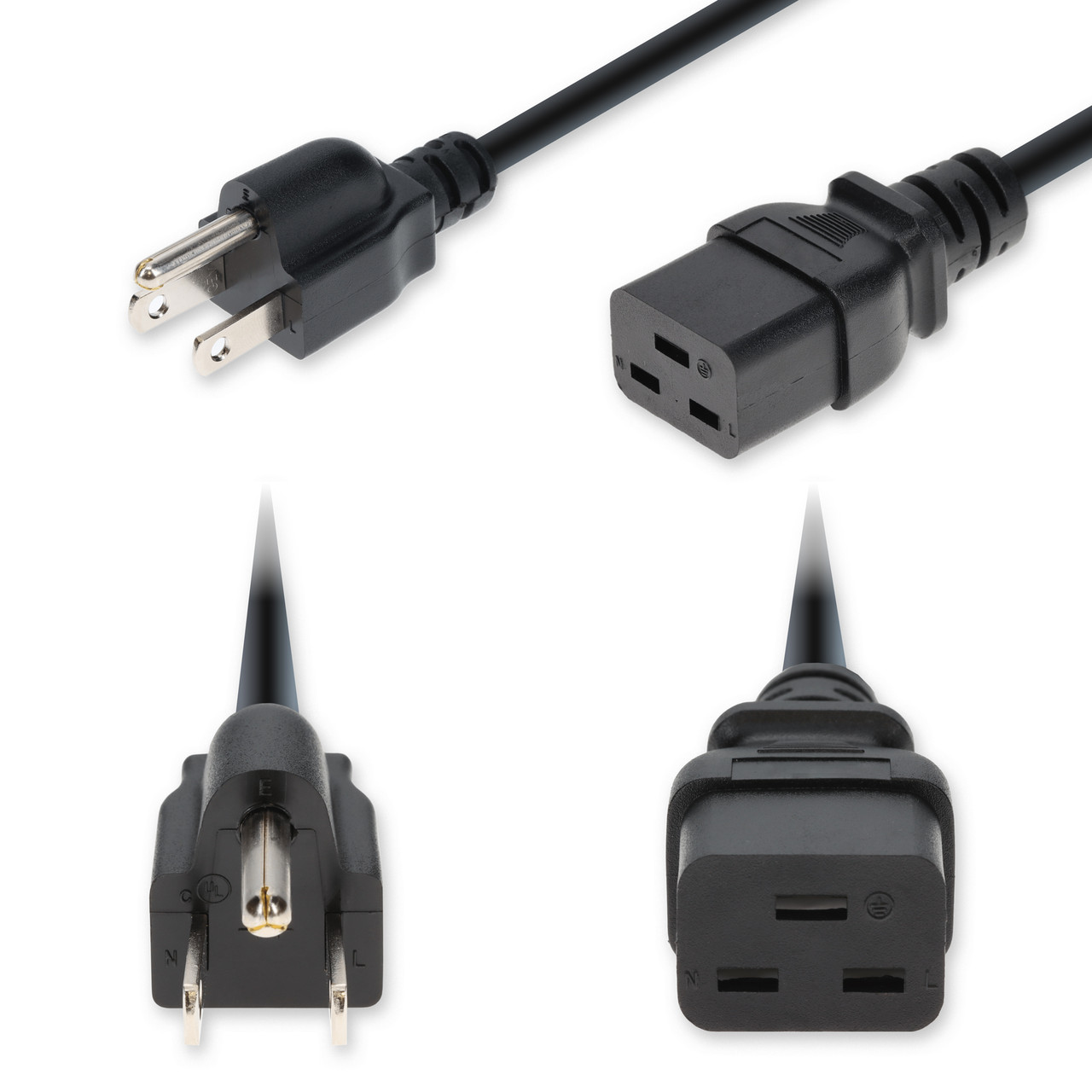 AddOn Networks ADD-N5152C19C14G10FBK power cable Black 118.1" (3 m) NEMA 5-15P IEC C19 , ADD-N5152C19C14G10FBK