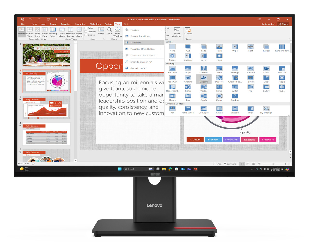 Lenovo ThinkVision T27-40 computer monitor 27" 1920 x 1080 pixels Full HD LED Black - 64A5MAT6UZ , 64A5MAT6UZ