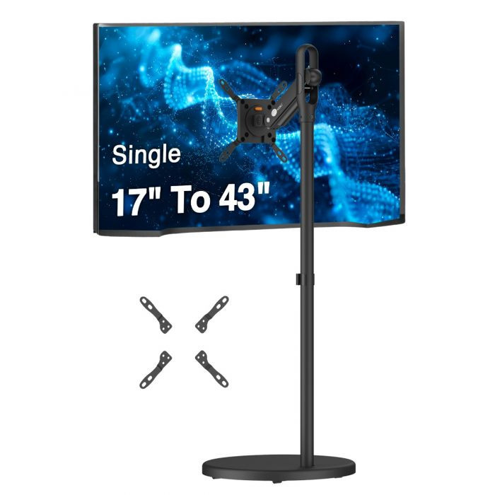 Siig CE-MT5E11-S1 monitor mount / stand 43" Floor Black , CE-MT5E11-S1