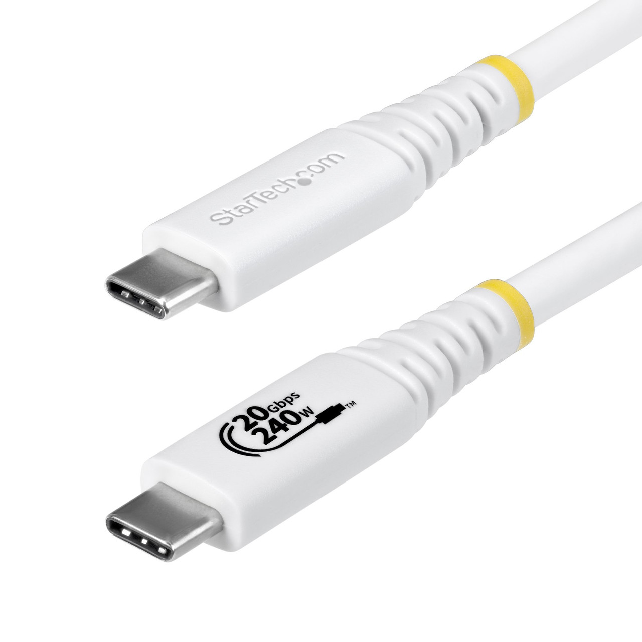 StarTech.com CC6FT20GUSB4TPW USB cable USB4 Gen 2x2 70.9" (1.8 m) USB C 20 Gbit/s 240 W White , CC6FT20GUSB4TPW