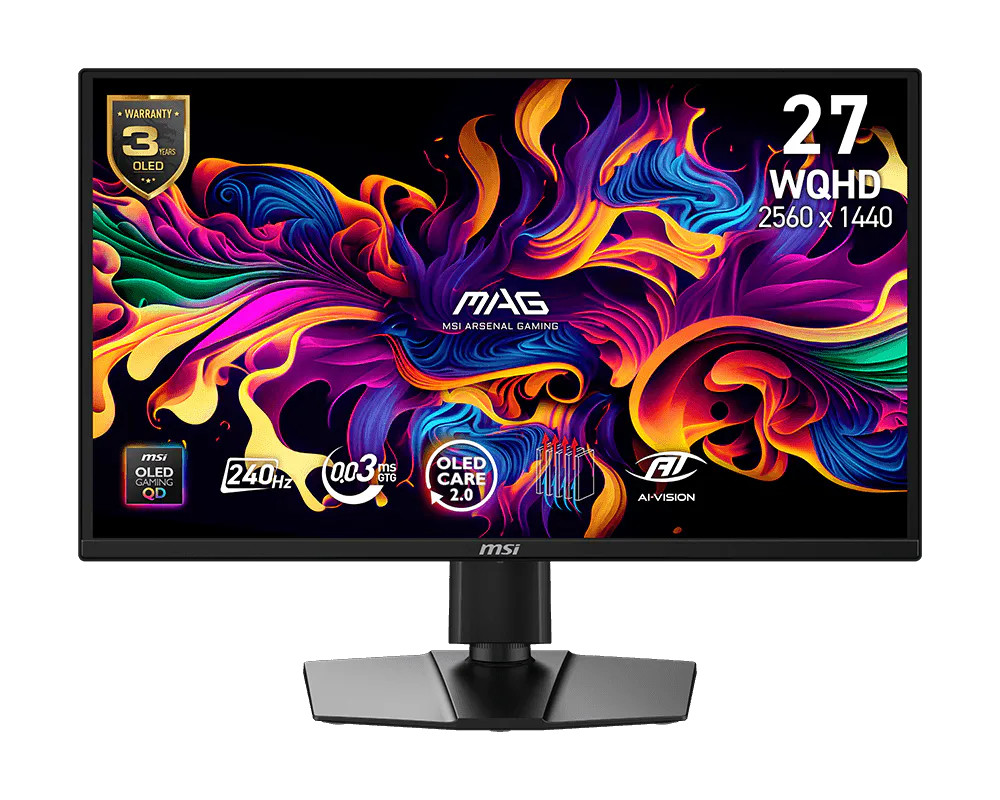 MSI MAG 272QP QD-OLED X24 computer monitor 26.5" 2560 x 1440 pixels Wide Quad HD Black - MAG272QPQDOLEDX24 , MAG272QPQDOLEDX24