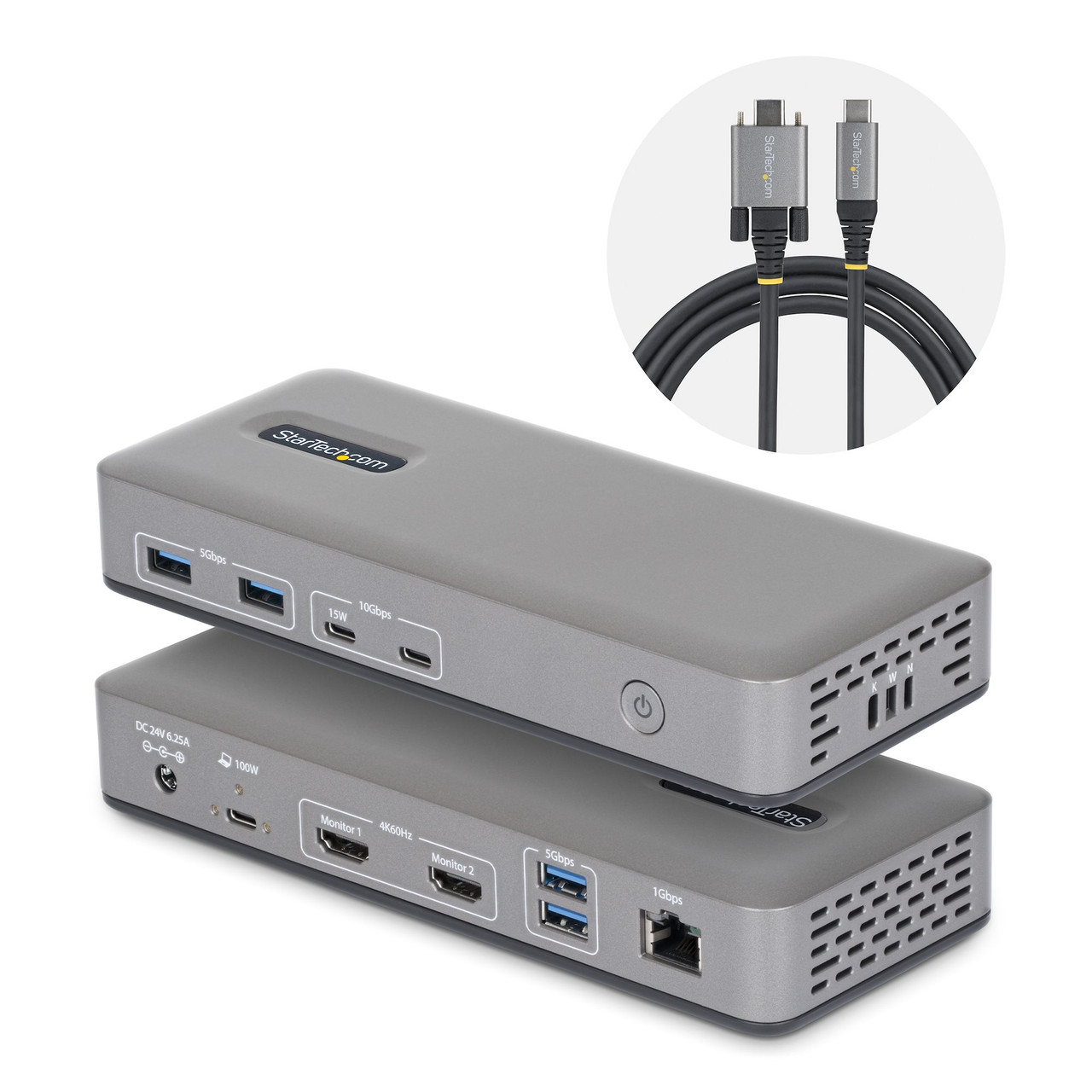 StarTech.com 196N-USBC-DOCK laptop dock/port replicator Wired USB 3.2 Gen 2 (3.1 Gen 2) Type-C Gray , 196N-USBC-DOCK