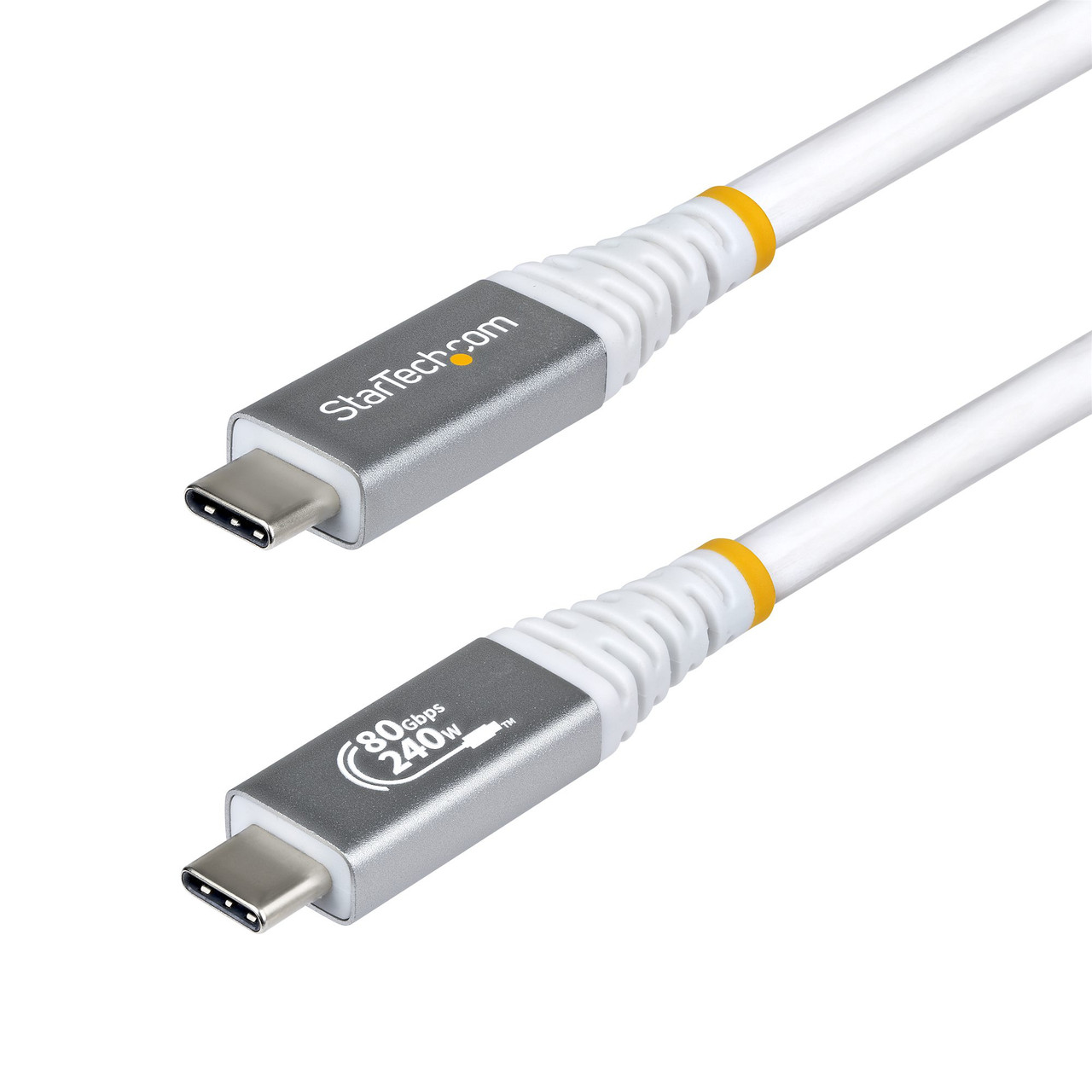 StarTech.com CC18IN80GUSB4CABLEW USB cable USB4 Gen 4x2 19.7" (0.5 m) USB C 80 Gbit/s 240 W White , CC18IN80GUSB4CABLEW