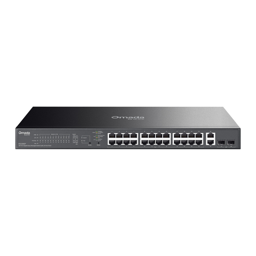TP-Link ES228GP network switch Managed L2 Gigabit Ethernet (10/100/1000) Power over Ethernet (PoE) Black , ES228GP