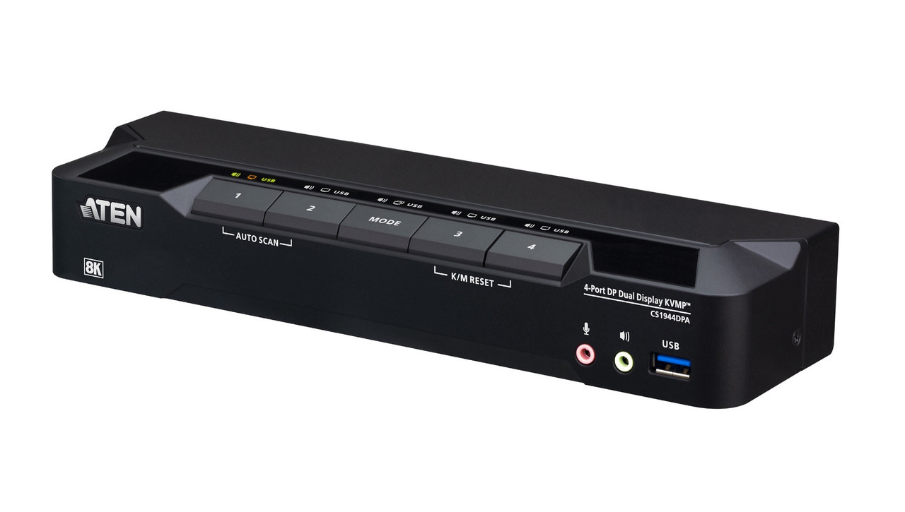 ATEN CS1944DPA-AT-G KVM switch Black , CS1944DPA