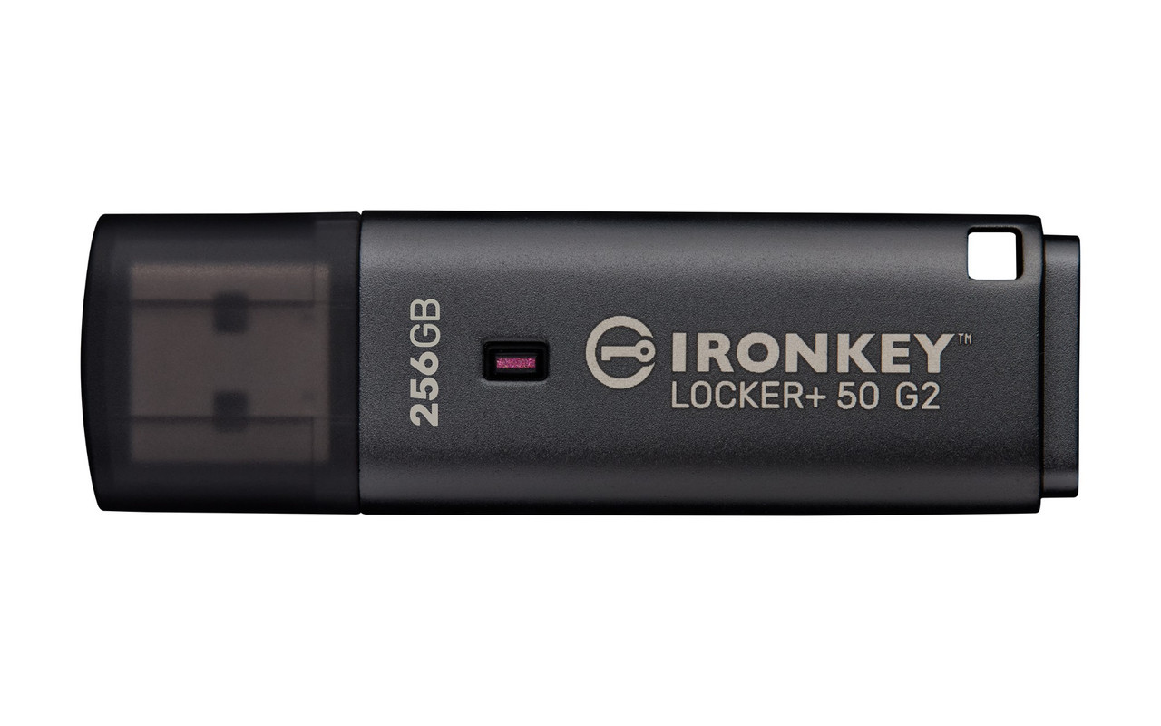 Kingston Technology IronKey 256GB Locker Plus 50 G2, FIPS 197, AES-256 - IKLP50G2/256GB , IKLP50G2/256GB