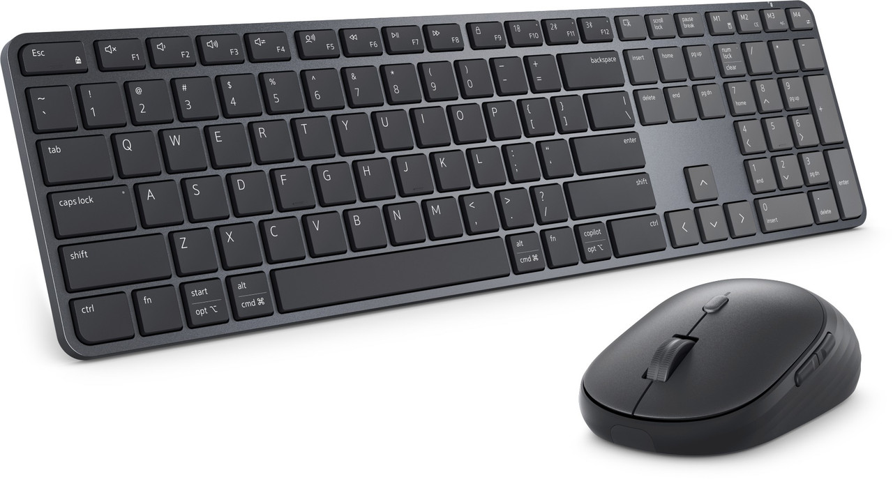 DELL Pro 7 Slim KM726 keyboard Mouse included Home/Office RF Wireless + Bluetooth US English Black - KM726-US-DAO , KM726-US-DAO