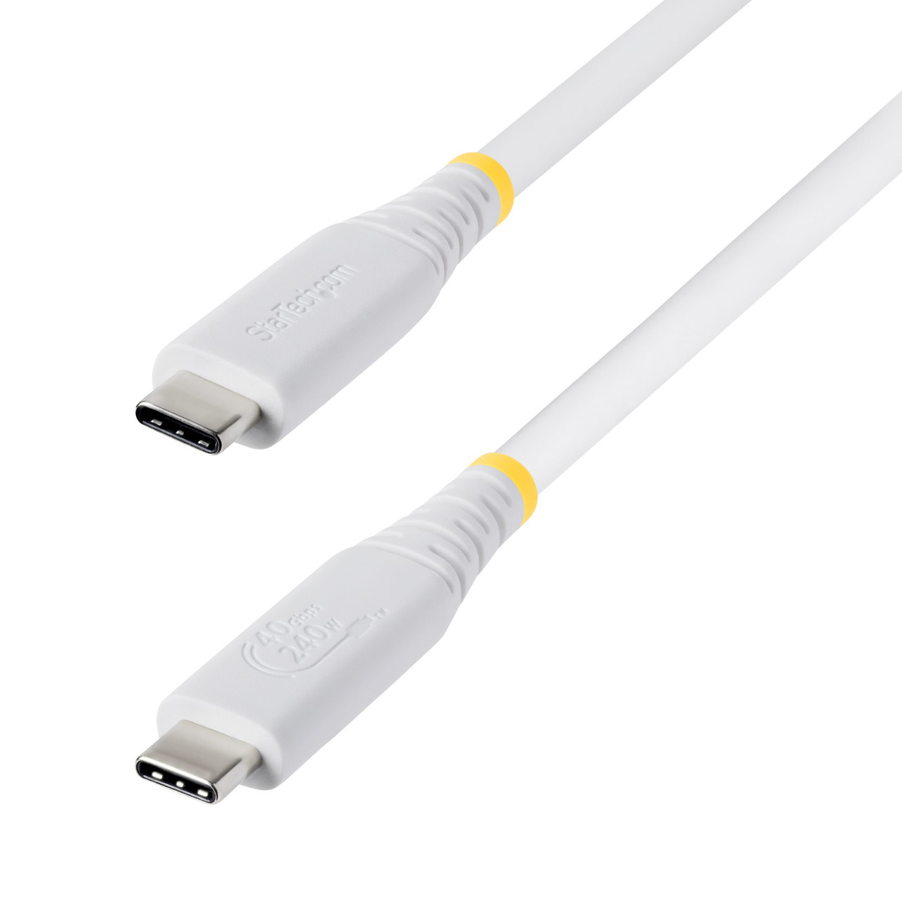 StarTech.com CC18IN40GUSB4TPW USB cable USB4 Gen 3x2 17.7" (0.45 m) USB C 40 Gbit/s 240 W White , CC18IN40GUSB4TPW