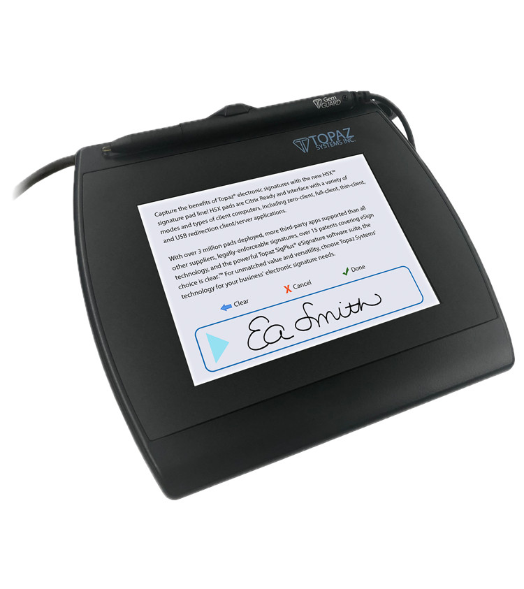 T-LBK57GC-BHSB-R |Topaz Systems , SIGGEM COLOR 5.7 (DUAL SERIAL/HID USB BACKLIT) ELECTRONIC SIGNATURE PAD, WITH SOFTWARE, 3-YEAR FACTORY WARRANTY - T-LBK57GC-BHSB-R