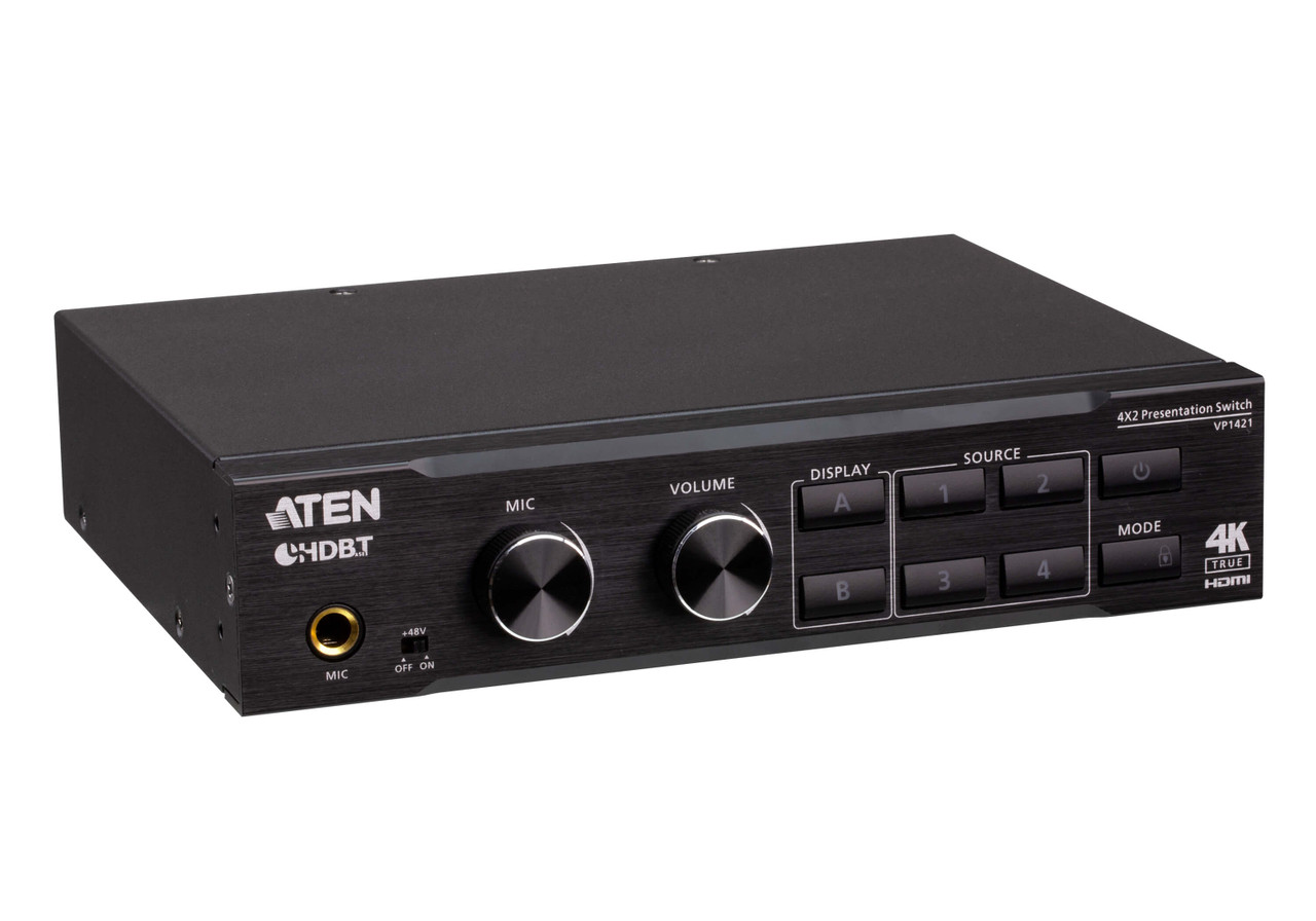 VP1421 |ATEN VP1421 4×2 True 4K Presentation Matrix Switch with HDBaseT-Lite