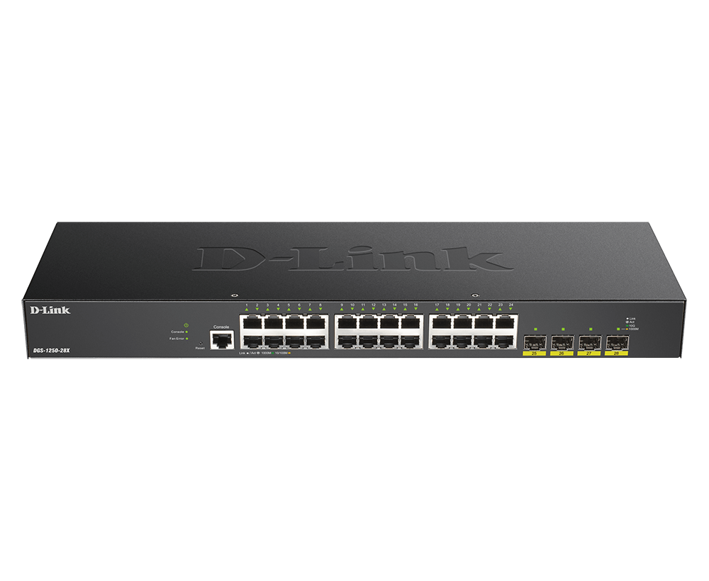 DGS-1250-28X-6KV |D-Link 28 Port Gig Smart Switch - DGS-1250-28X-6KV