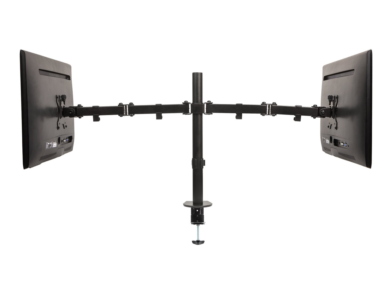 DMRS-2 |HAT DESIGN WORKS , ERGOTECH DUAL ARTICULATING CLAMP MOUNT FOR TWO DISPLAYS 17-32 INCHES UP TO 17.6 LBS PER MONITOR. TILT 45 DEGREES, SWIVEL LEFT TO RIGHT 180 DEGREES, ROTATE 90 DEGREES. VESA 75X75, 100 - DMRS-2