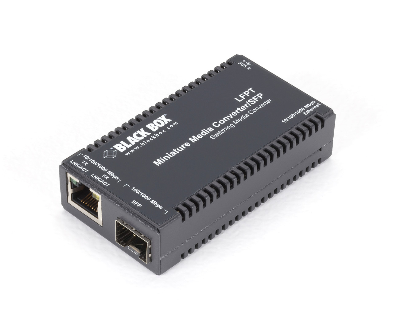 LGC135A-R3 |Black Box Gigabit Ethernet Media Converter, 10/100/1000Mbps Copper to Fiber SFP - LGC135A-R3