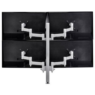 AWMS-4-4675-H-S |Atdec AWMS-4-4675-H-S Quad Monitor Desk Mount, 4-Display, 750mm Post, Heavy-Duty F-Clamp, Silver