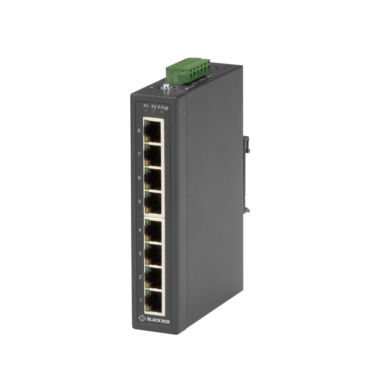 LBH3080A |Black Box Industrial Fast Ethernet Switch, 8-Port, 10/100Mbps RJ45, 12-48V DC - LBH3080A