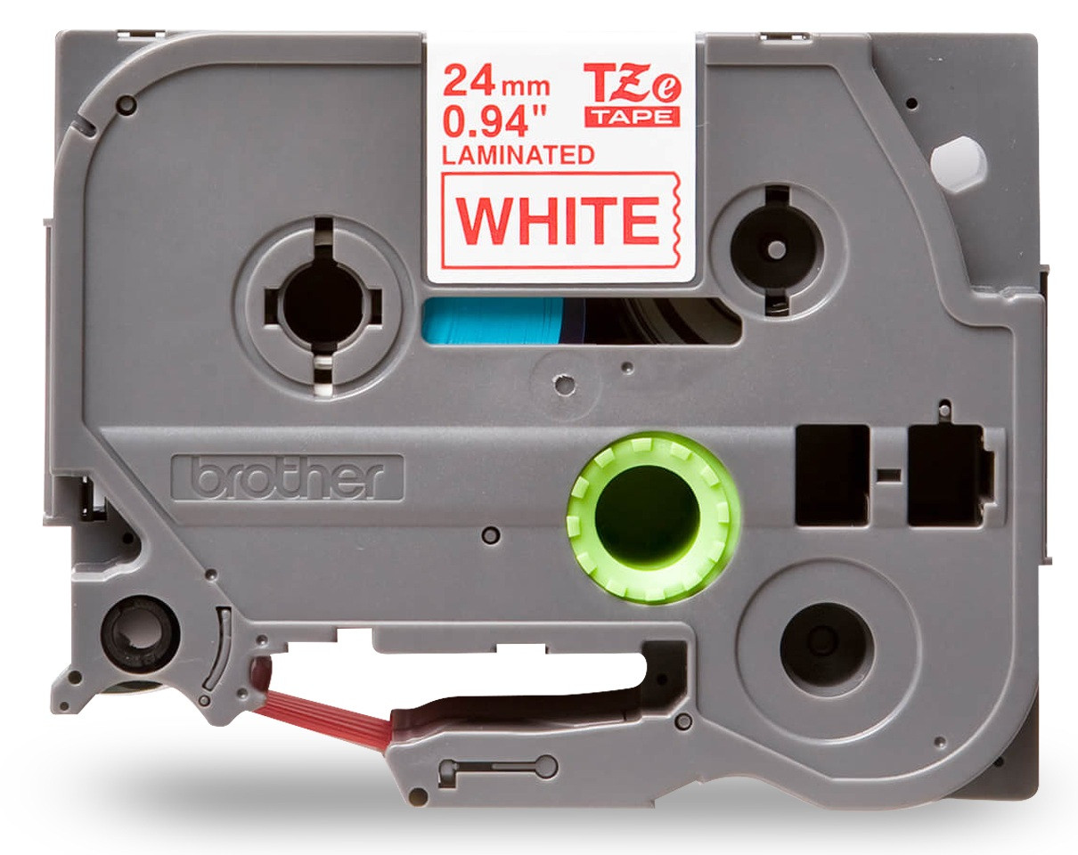 TZE252G |Brother 1" TZE TAPE 24MM RED ON WHITE - TZE252G