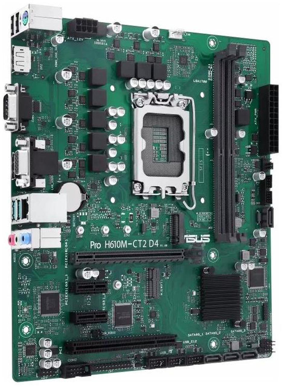PRO H610M-CT2 D4-CSM-SI |ASUS Pro H610M-CT2 D4-CSM Micro-ATX Motherboard, Intel H610, LGA1700, DDR4 - PRO H610M-CT2 D4-CSM-SI