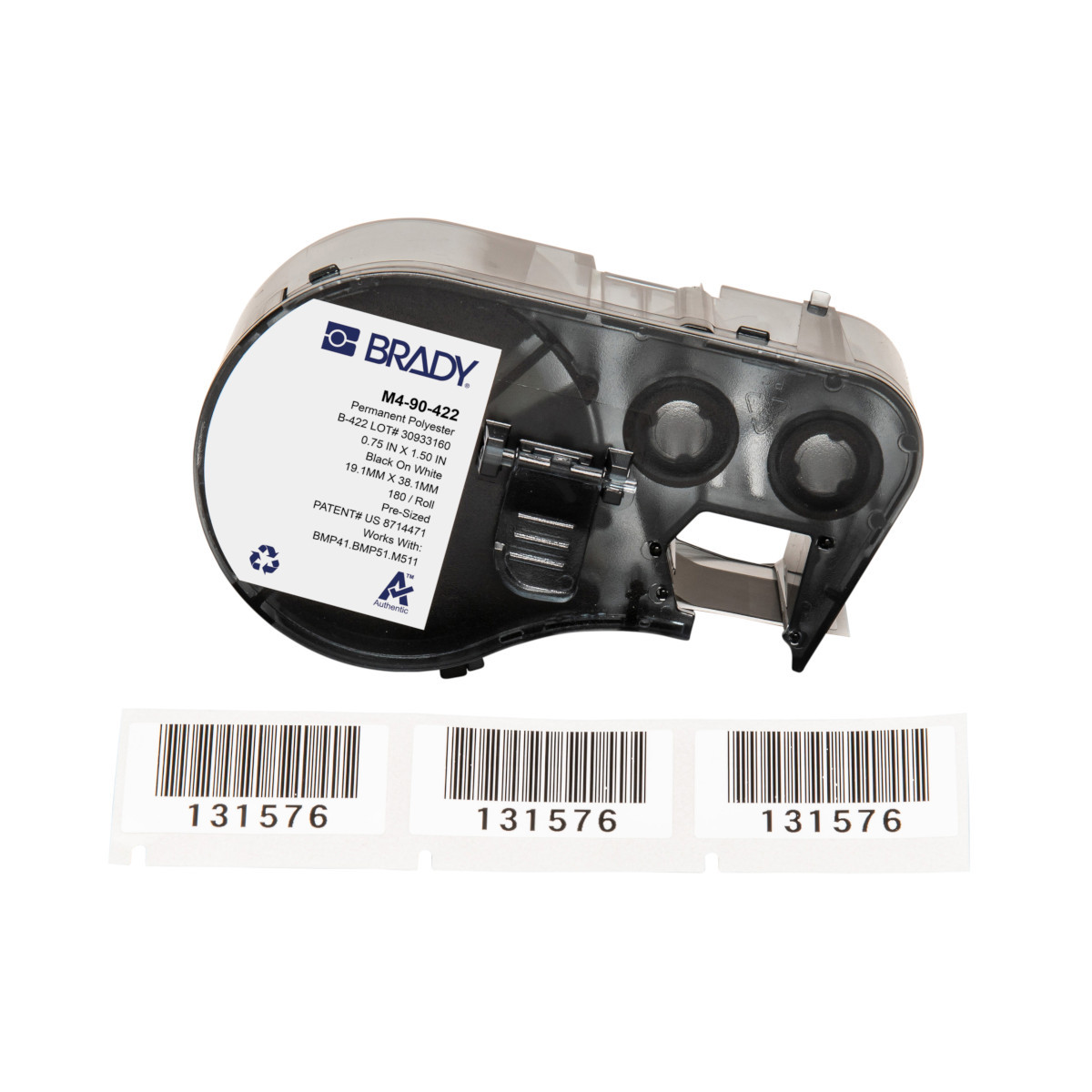 M4-90-422 |Brady M4-90-422 1.5" × 0.75" Polyester Labels, 180/Cartridge
