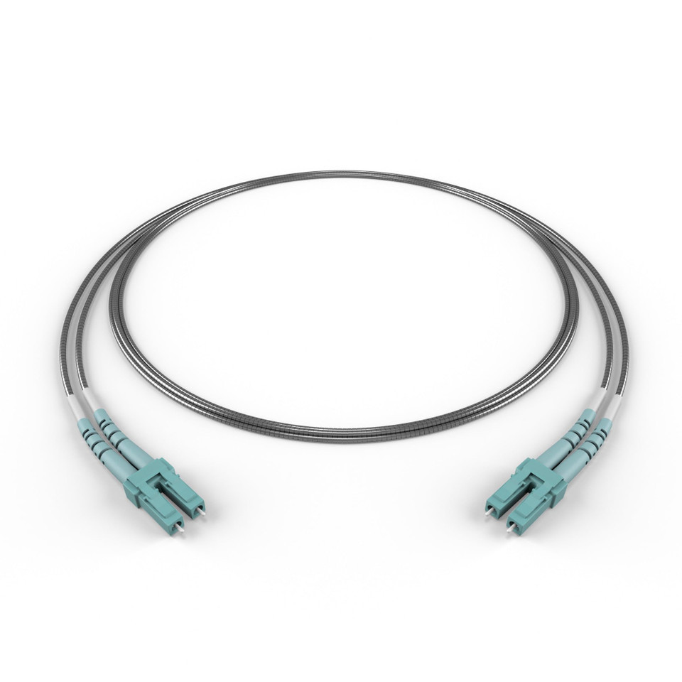 FCDUS353V10222 |Fiber Cables Direct 3 MTR - OM4 LC/LC INDOOR ARMORED DUPLEX FIBER CABLE. DURABLE. RODENT RESISTANT, MADE WITH CORNING GLASS, CERAMIC FERRULES AND A LIFETIME WARRANTY - FCDUS353V10222